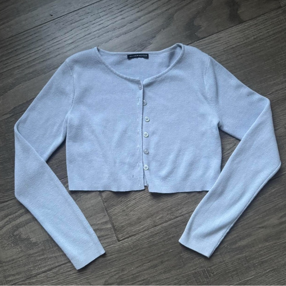 Brandy Melville Heather Gray Button-Up Cardigan